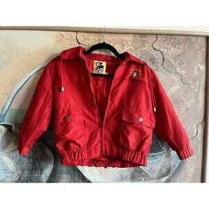 Vintage 1993 Felix The Cat Kids Red Windbreaker jacket Size 8